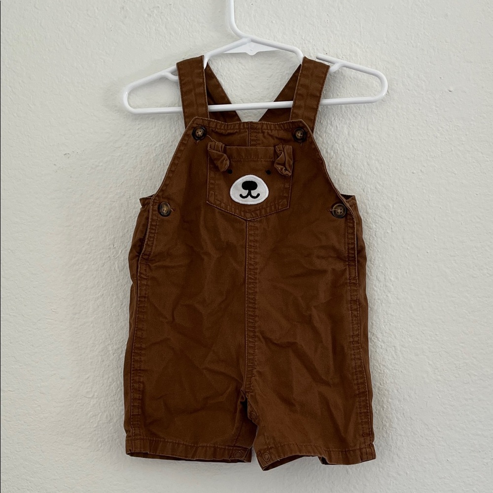 Carter's Brown Bear Overalls 12 m